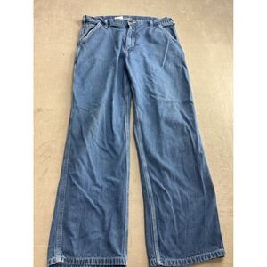 Carhartt Original Dungaree Fit Jeans Mens 38x32 Blue Denim Carpenter Work Pants
